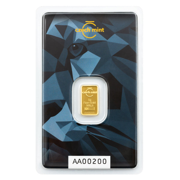 Czech Lion Gold 1 gram Bar