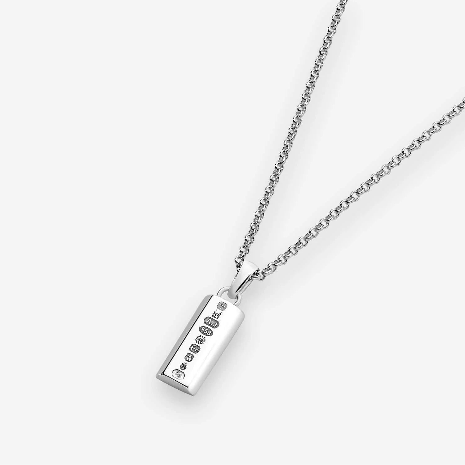 886 Bar Pendant with Chain in Sterling Silver