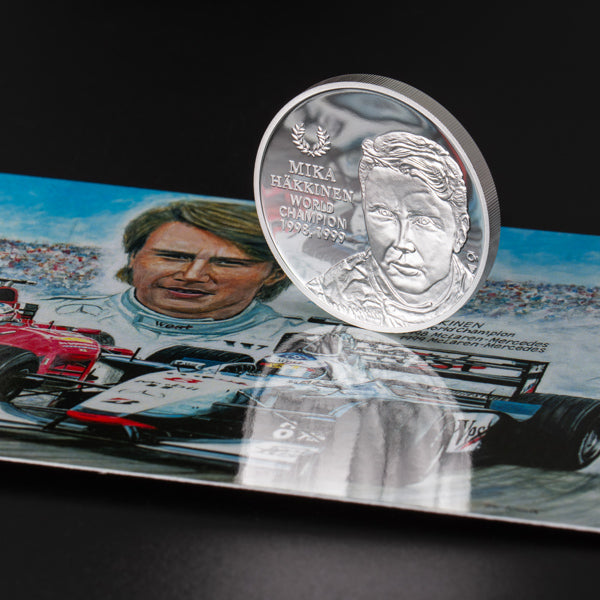 Motorsport Legends Mika Hakkinen Proof Silver 1 oz (ounce) coin
