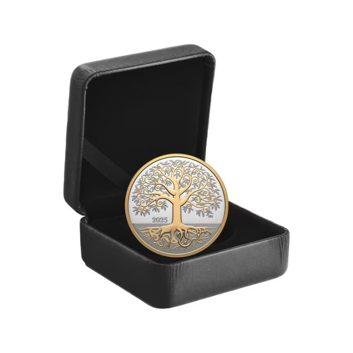 Canada Maple Tree of Life Yellow Gold Plated Silver 1/2 oz (ounce) coin