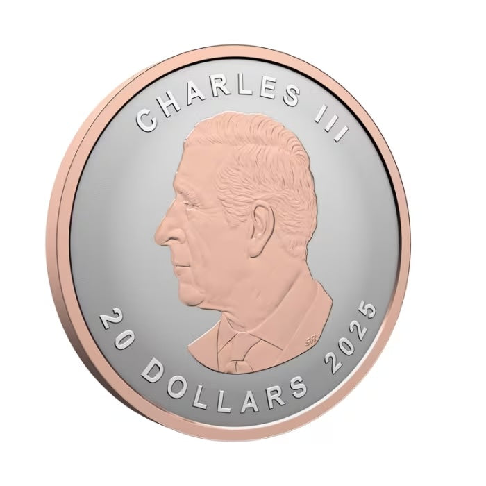 Canada Maple Leaf Rose Gold Plated Reverse Proof Silver 1 oz (ounce) coin