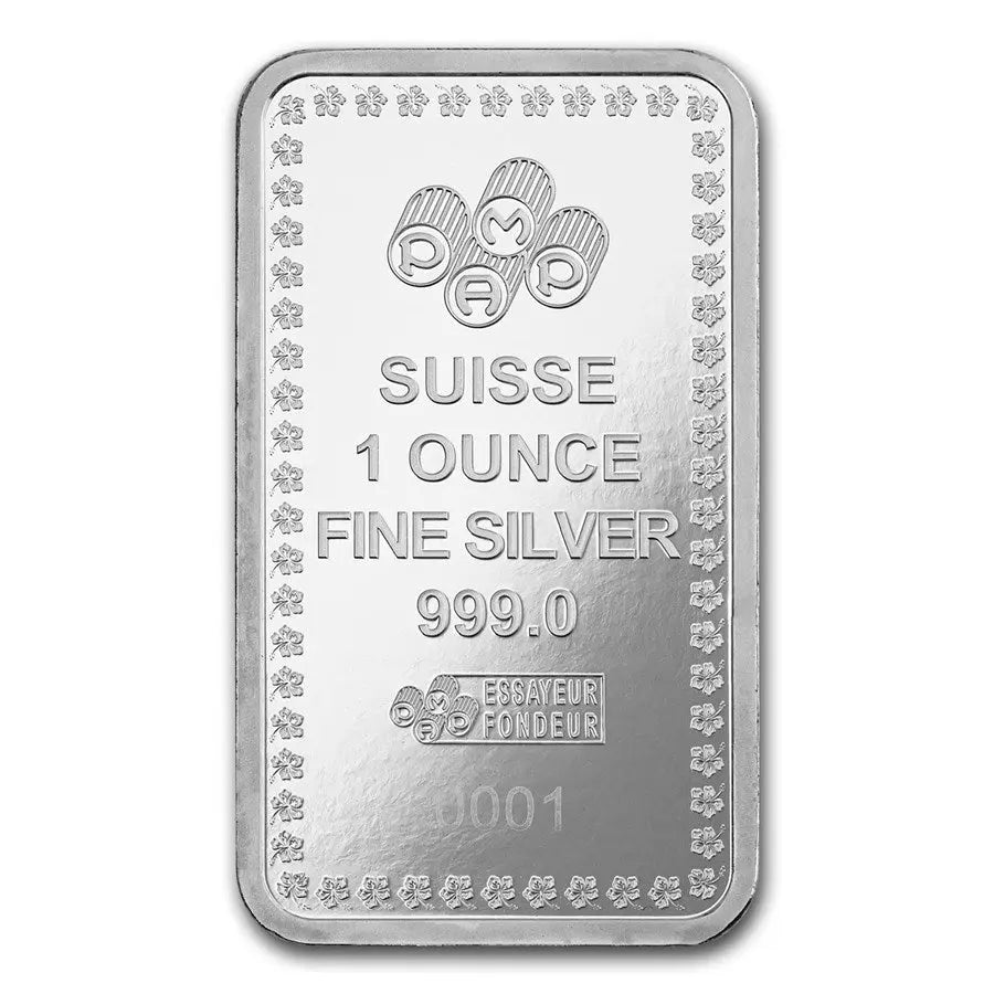 PAMP Suisse Diwali Lakshmi & Peacocks Silver 1 oz (ounce) Bar PAMP Suisse