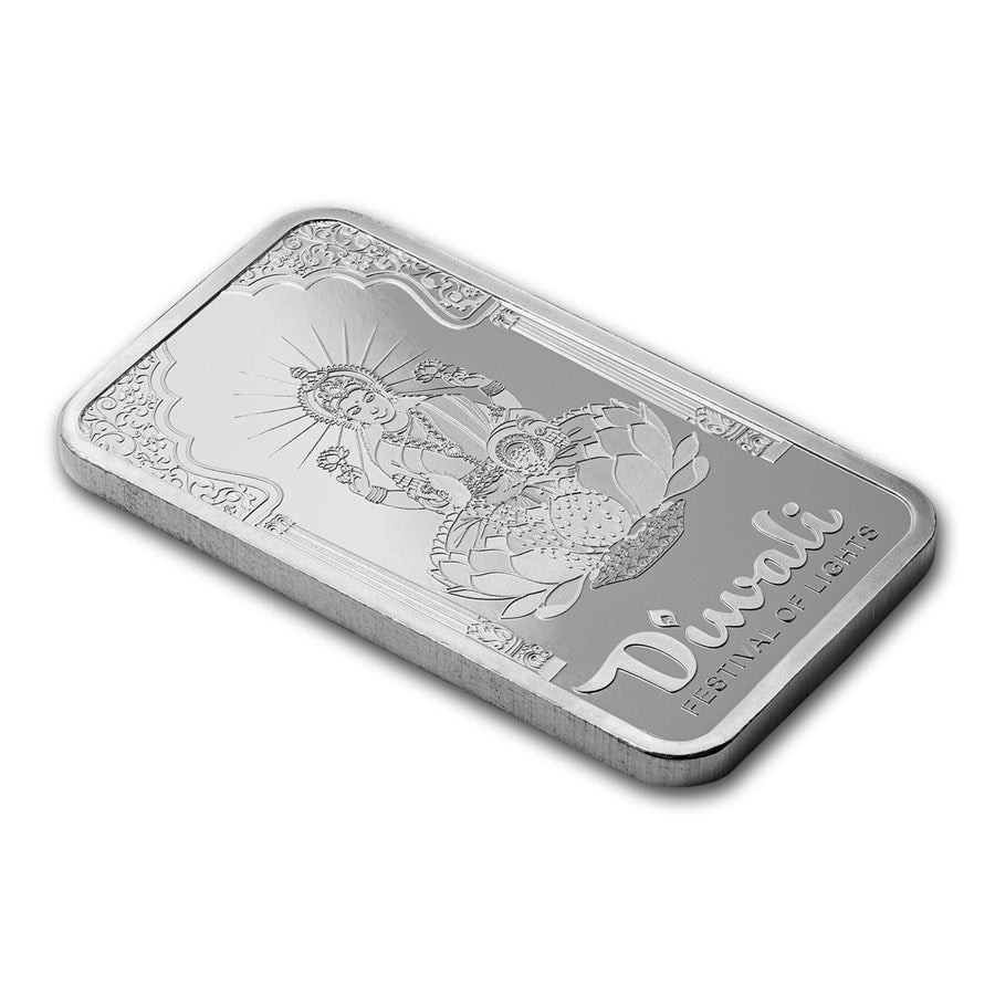 PAMP Suisse Diwali Lakshmi & Peacocks Silver 1 oz (ounce) Bar