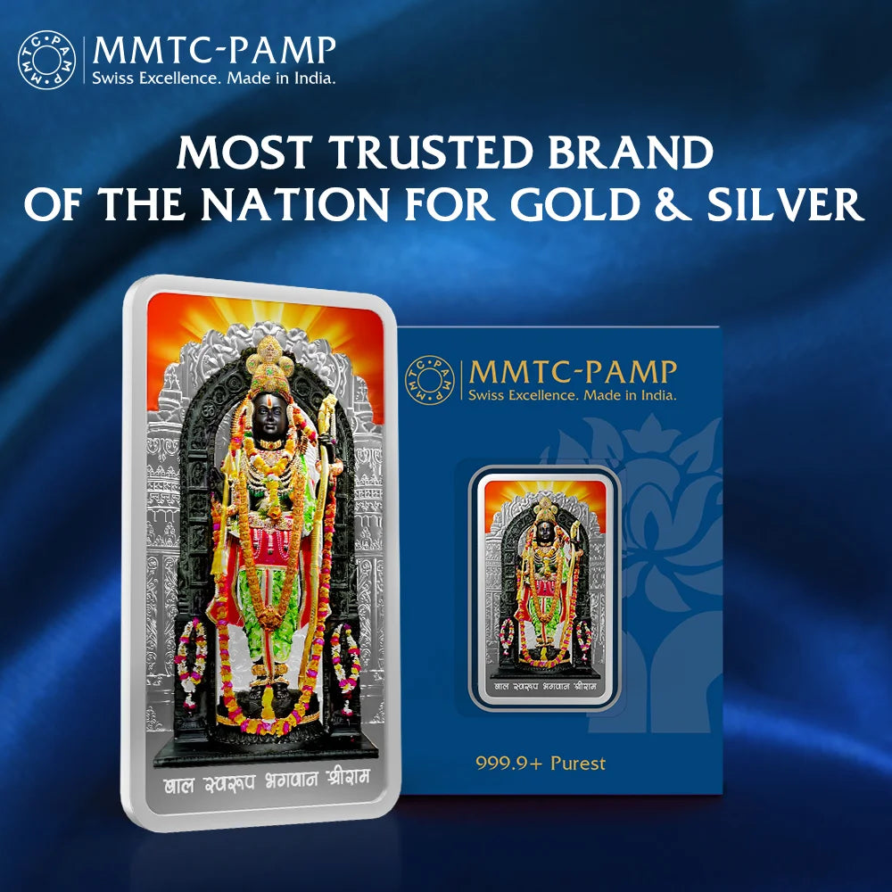 PAMP Suisse Ram Lalla Colored Silver 50 gram Bar PAMP Suisse