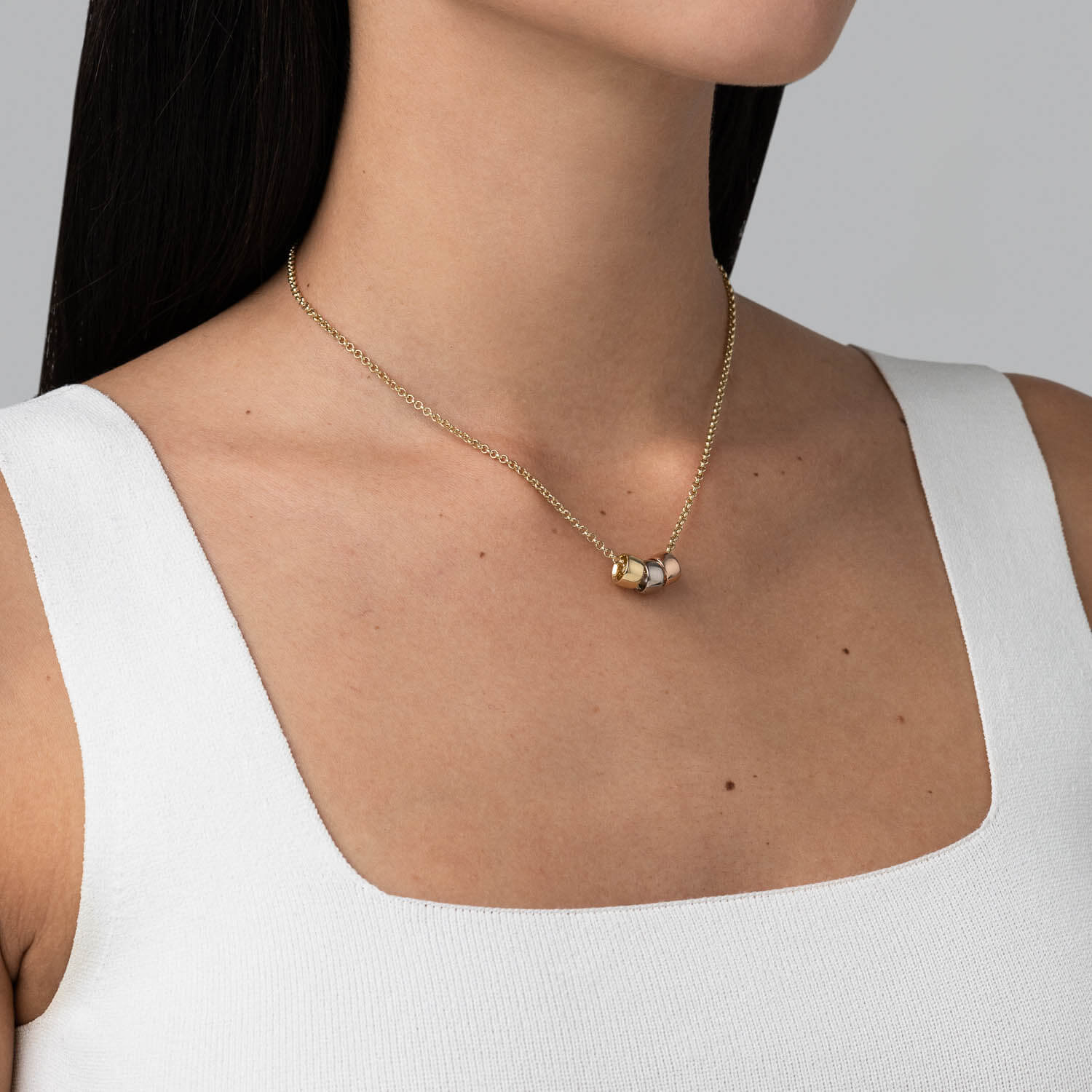 886 Bead Charm Trio with 18ct Gold Chain