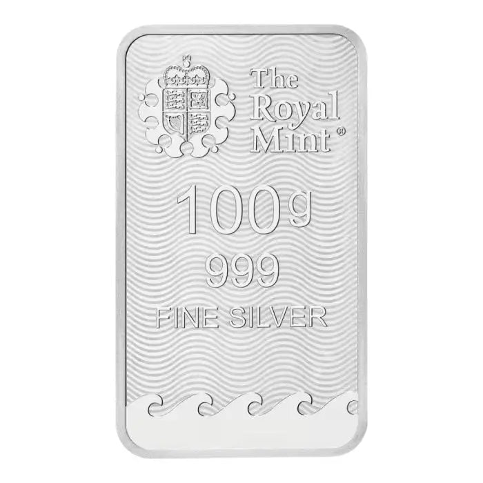 Great Britain Britannia Silver 100 gram Bar The Royal Mint