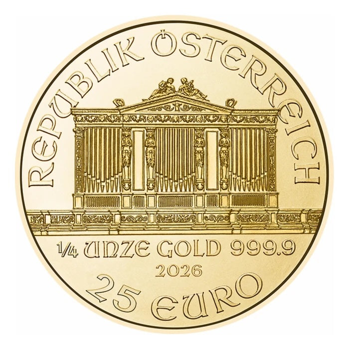 Austria Philharmonic Gold 1/4 oz (ounce) coin