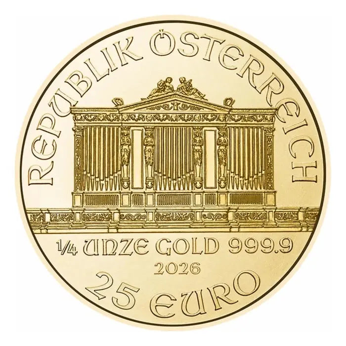 Austria Philharmonic Gold 1/4 oz (ounce) coin Austrian Mint