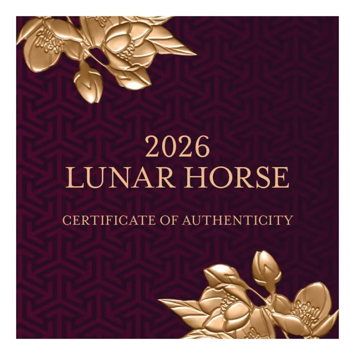 Niue Lunar Horse Gold Plated Black Proof Silver 5 oz (ounce) coin