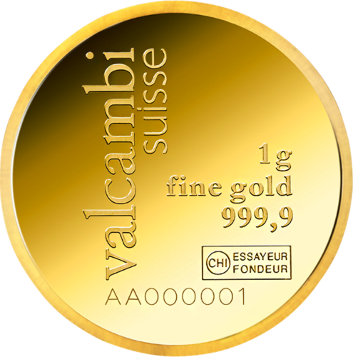 Valcambi Gold 1 gram round coin