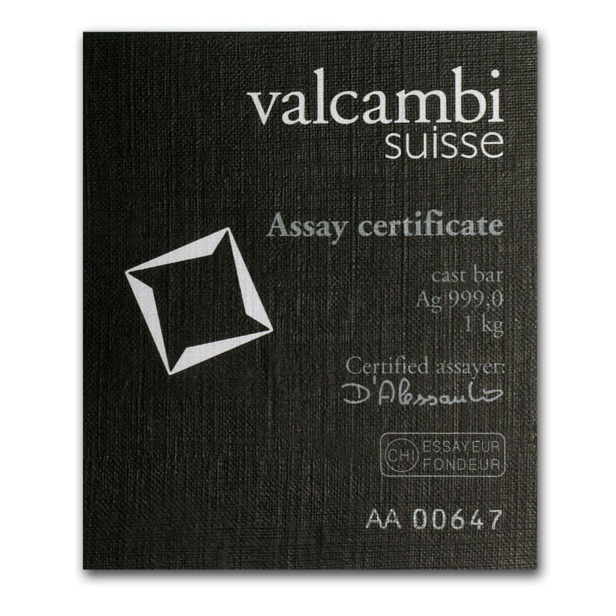 Valcambi Silver 1 kilo Valcambi Suisse