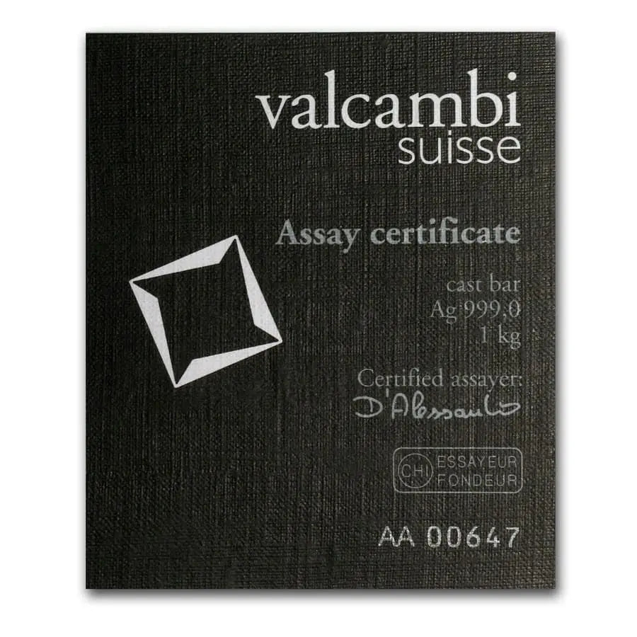 Valcambi Silver 1 kilo Valcambi Suisse
