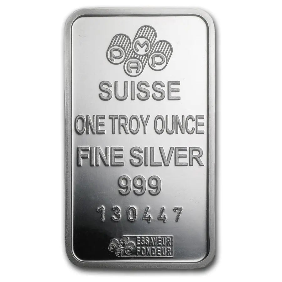 PAMP Suisse Silver 1 oz (ounce) Bar (without certificate) PAMP Suisse