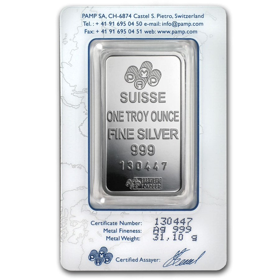 PAMP Suisse Silver 1 oz (ounce) Bar PAMP Suisse