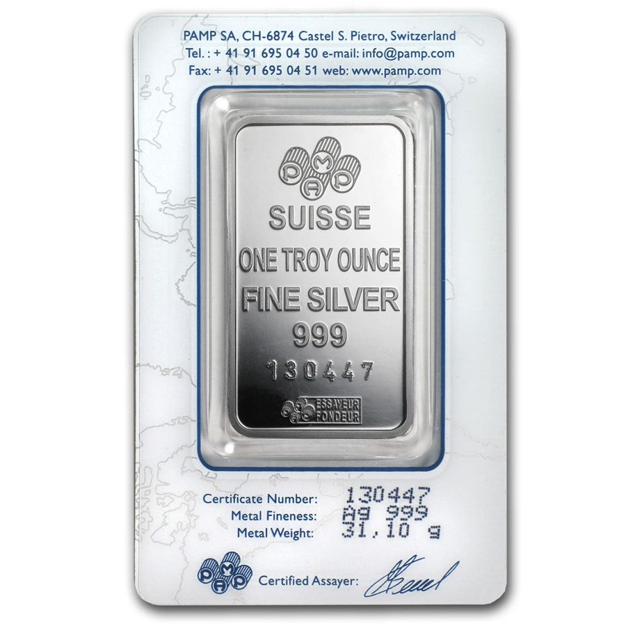 PAMP Suisse Silver 1 oz (ounce) Bar