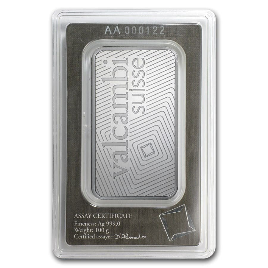Valcambi Silver 100 gram Valcambi Suisse