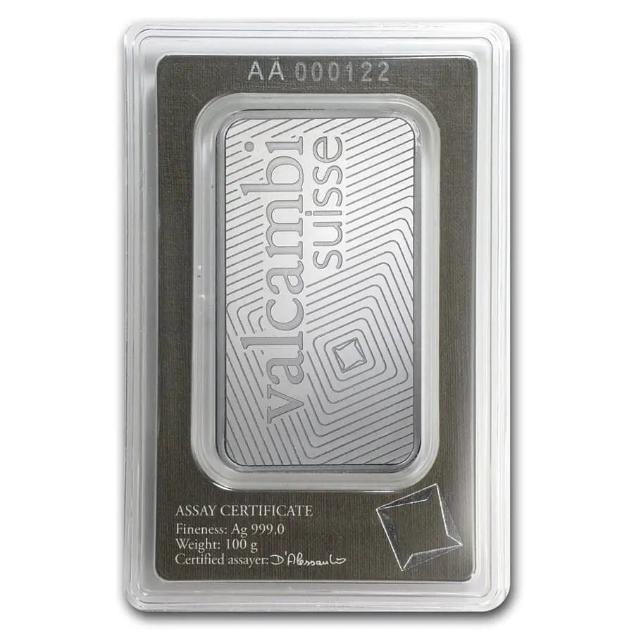 Valcambi Silver 100 gram Valcambi Suisse