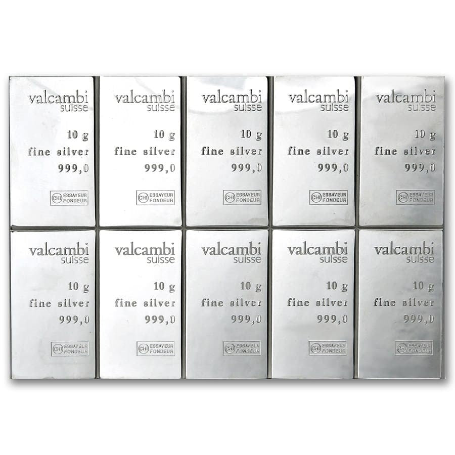 Valcambi Silver 10 x 10 gram CombiBar
