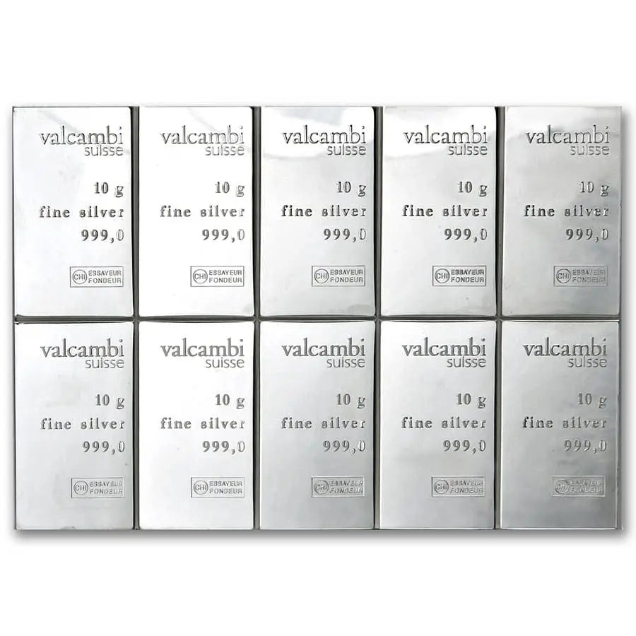 Valcambi CombiBar Silver 10 x 10 gram Valcambi Suisse