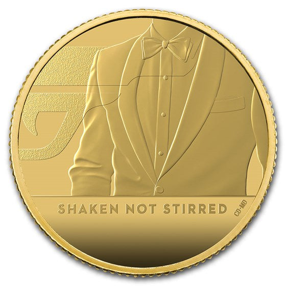 James Bond 007 "Shaken Not Stirred" Gold  1/4 oz coin
