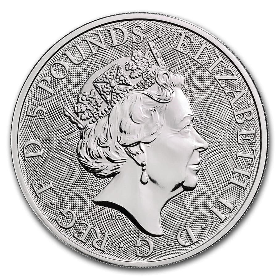 Great Britain Queen's White Horse Silver 2 oz (ounce) coin