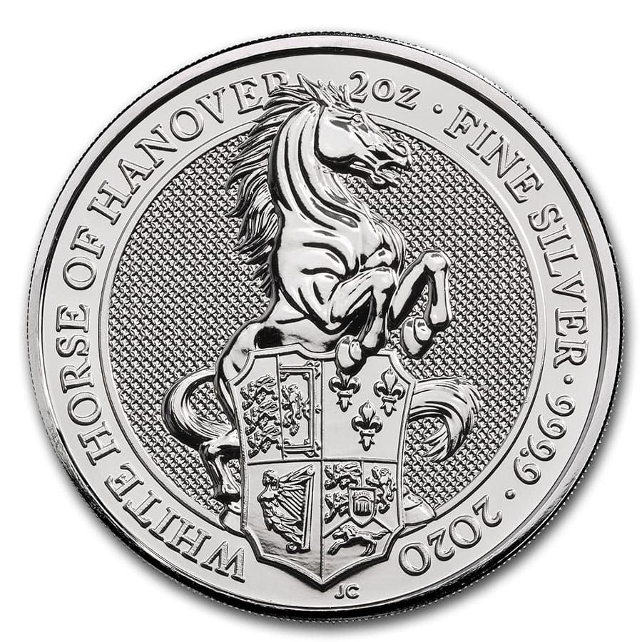 Great Britain Queen's White Horse Silver 2 oz (ounce) coin