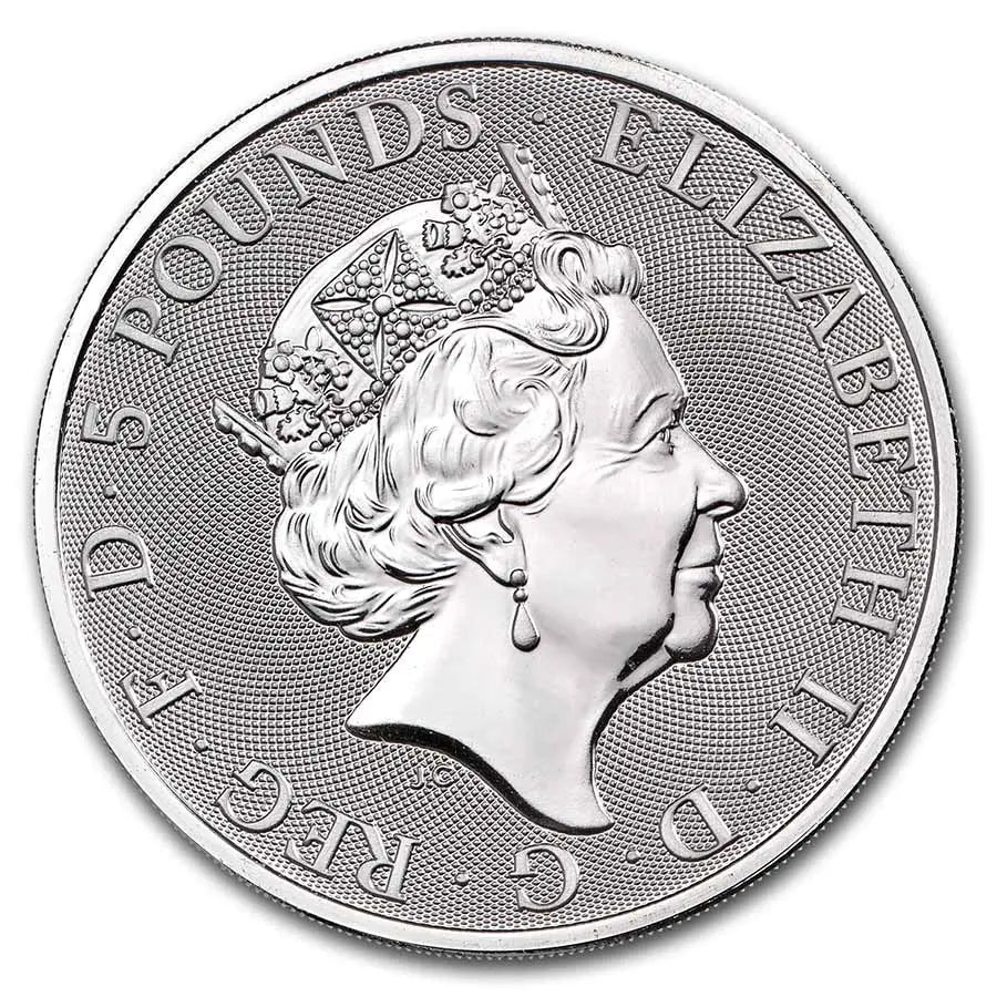 Great Britain Queen's Beasts Completer 2021 Silver 2 oz (ounce) Coin The Royal Mint