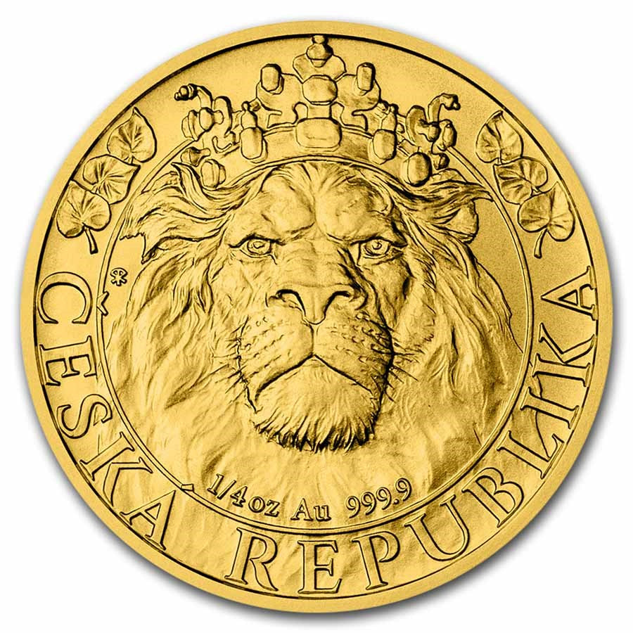 Czech Lion Gold 1/4 oz (ounce) coin