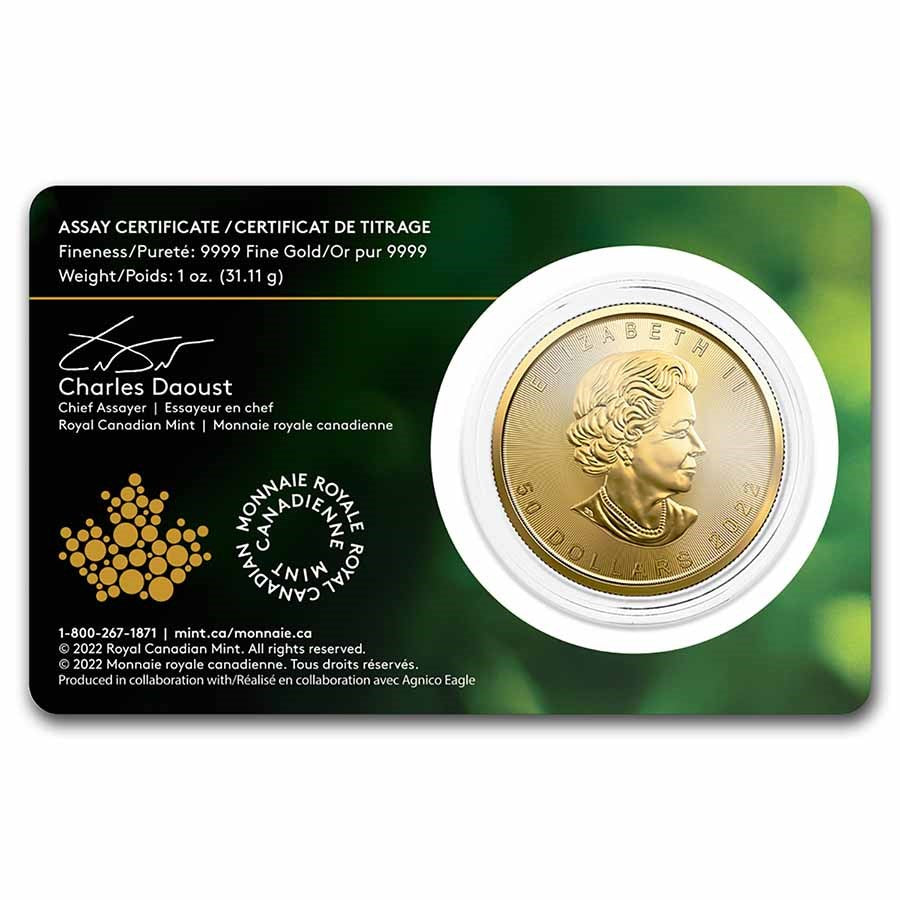 Canada Maple Leaf Gold 1 oz (ounce) Single-Sourced Mine