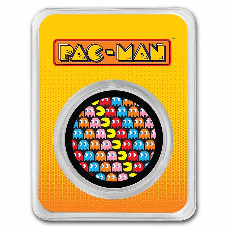 Pac Man Pixel Pattern Silver 1 oz (ounce)