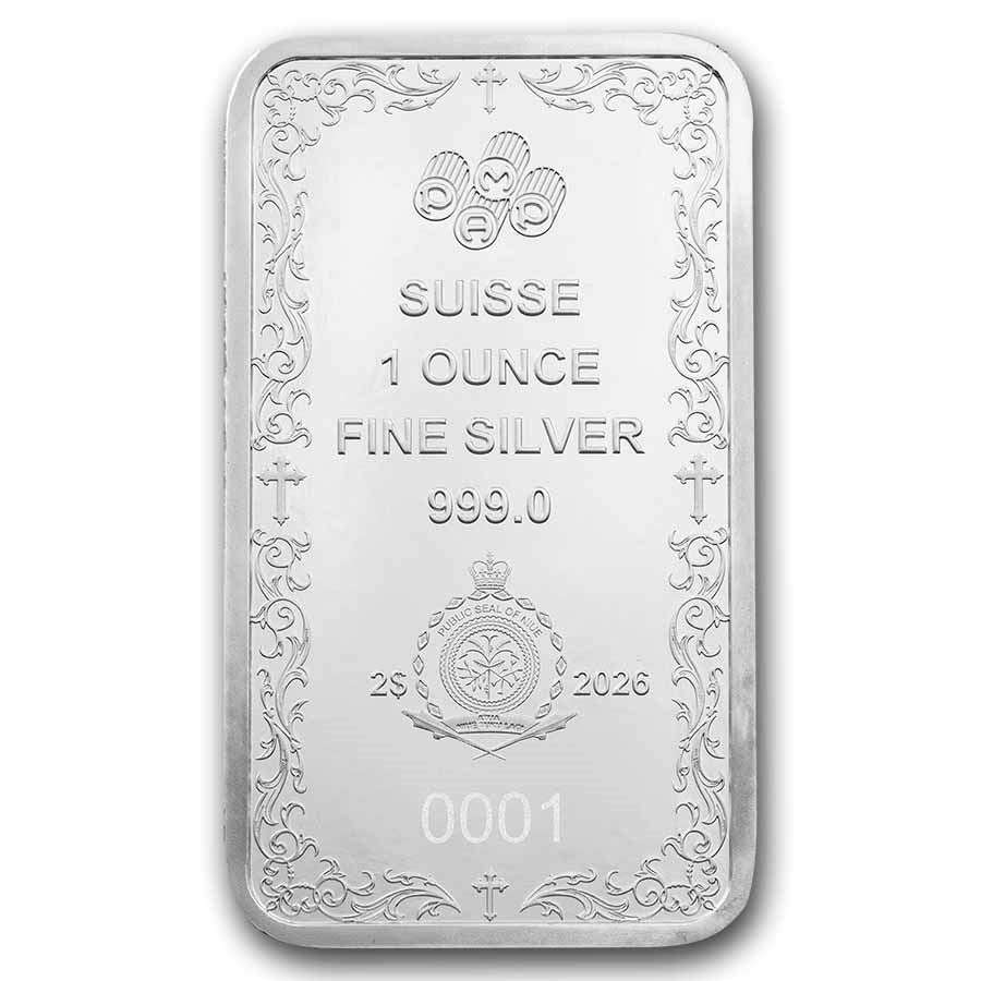 PAMP Suisse Cross of Christianity Silver 1 oz (ounce) Bar