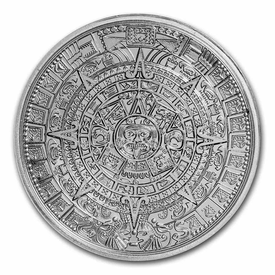 Aztec Calendar Silver 1 oz (ounce) coin 9Fine Mint