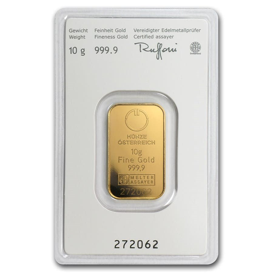 Austria Kinebar Gold 10 gram Bar