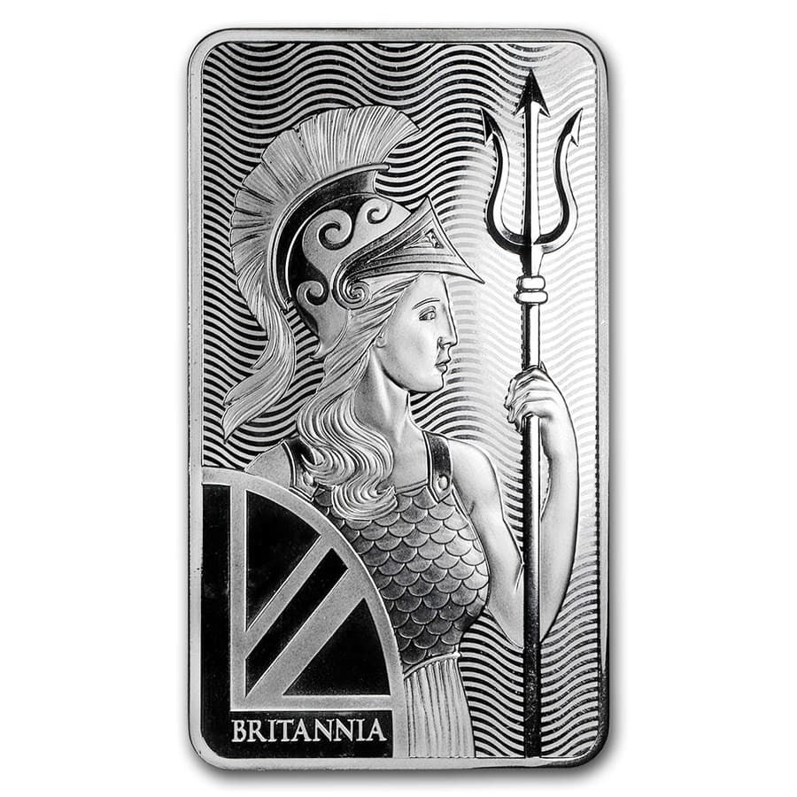 Great Britain Britannia Silver 10 oz (ounce) Bar