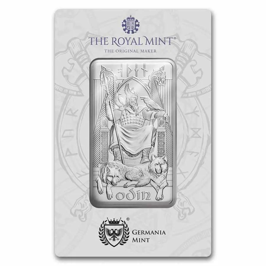 Norse Icons Odin Silver 10 oz (ounce) Bar The Royal Mint
