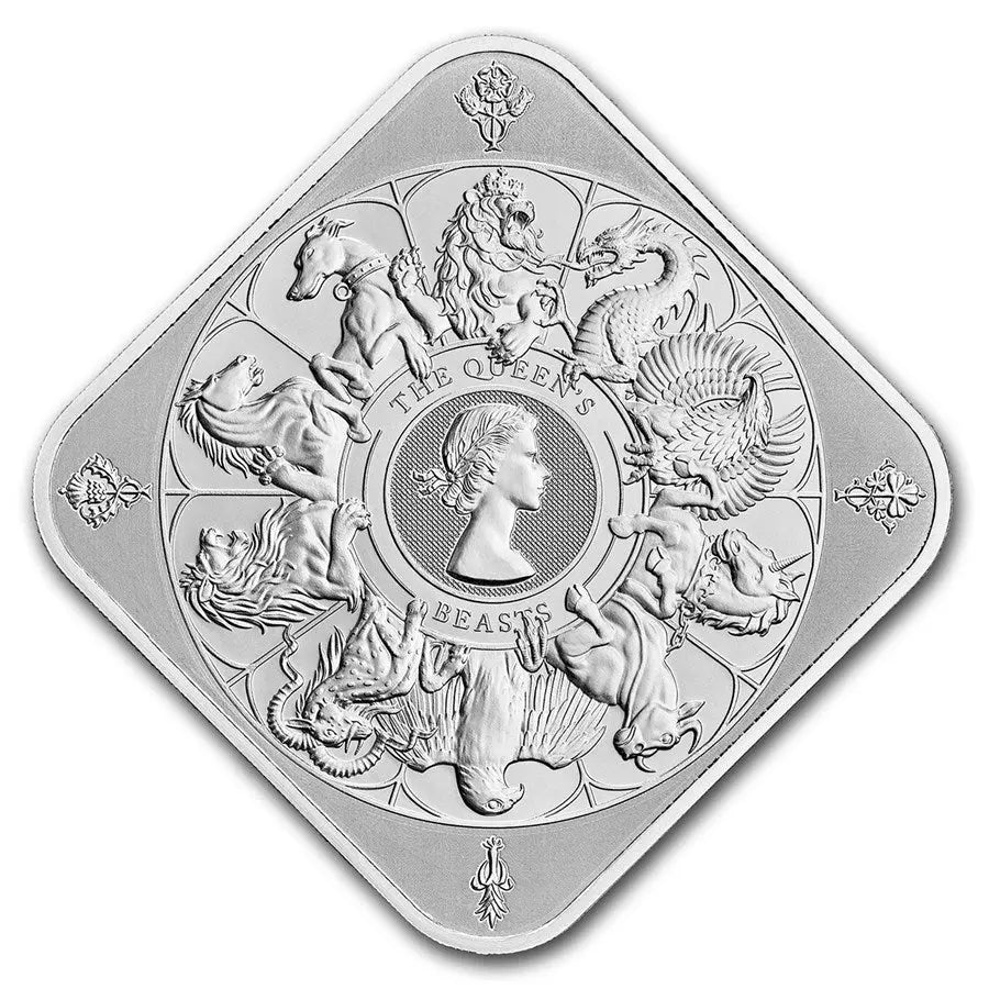 Great Britain Queen's Beasts Completer 2025 Silver 10 oz (ounce) Bar The Royal Mint