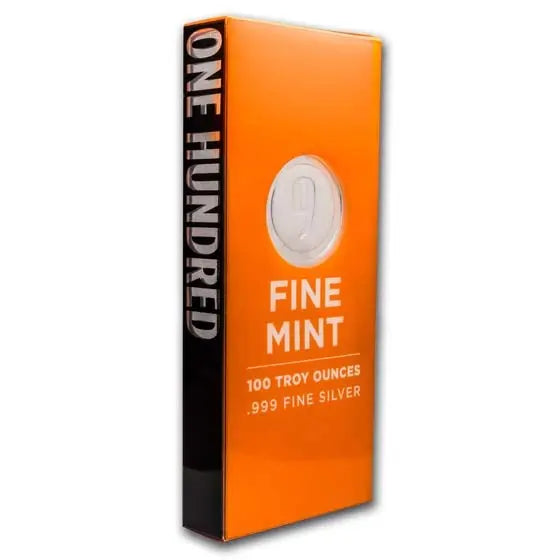 9Fine Mint Silver 100 oz (ounce) Bar 9Fine Mint