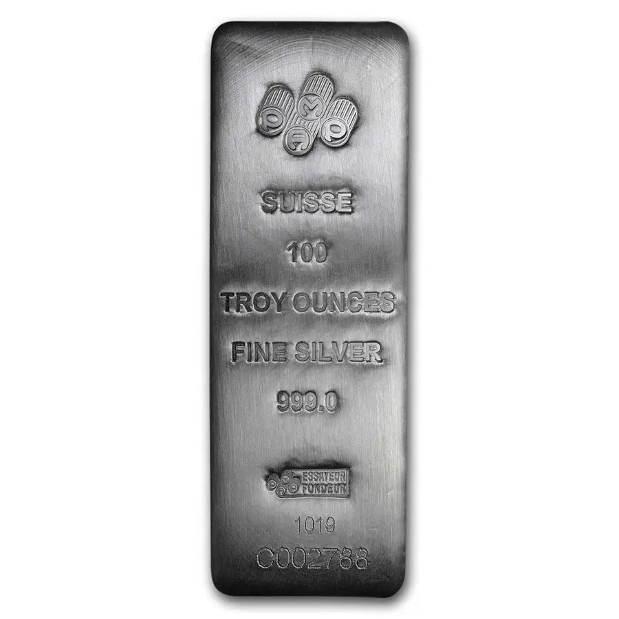 PAMP Suisse Silver 100 oz (ounce) Bar PAMP Suisse