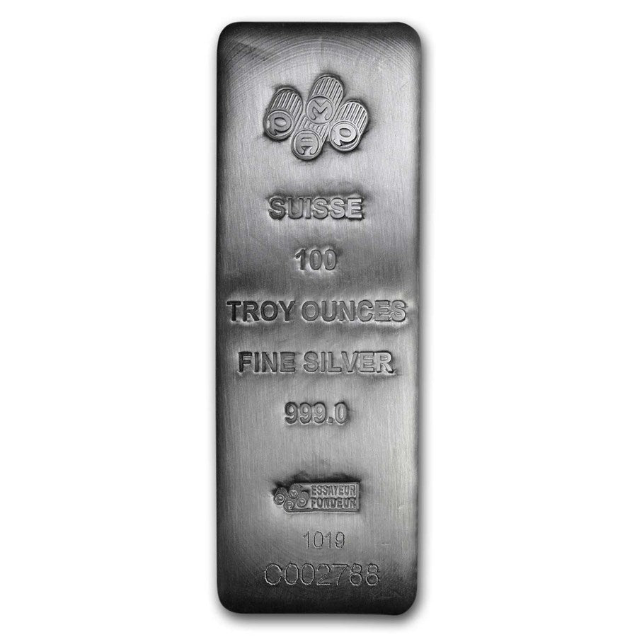 PAMP Suisse Silver 100 oz (ounce) Bar