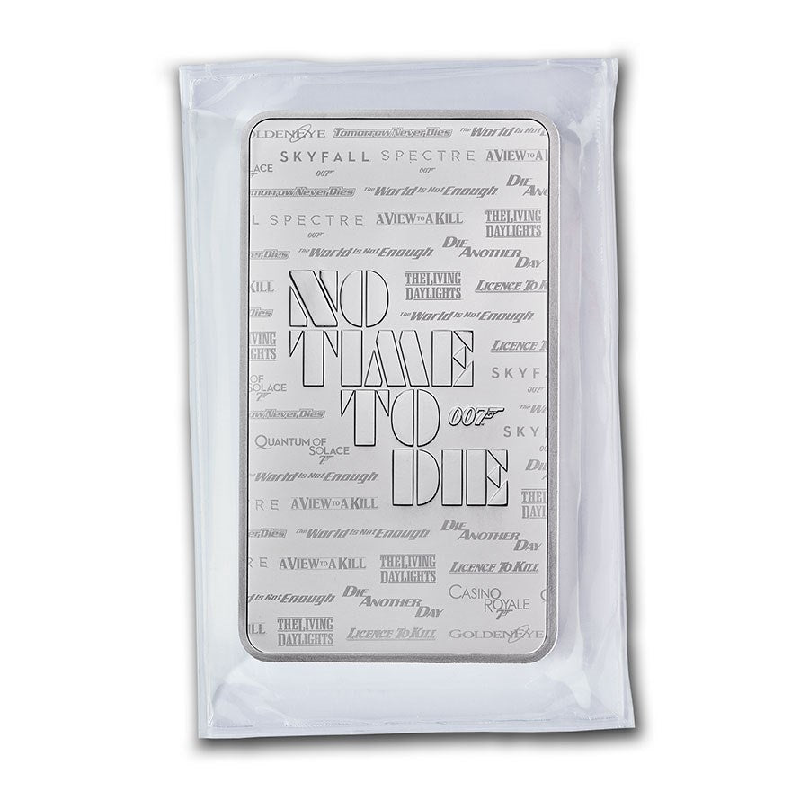 James Bond 007 Silver 10 oz (ounce) Bar "No Time To Die"