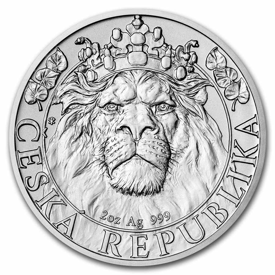 Czech Lion Silver 2 oz (ounce) coin