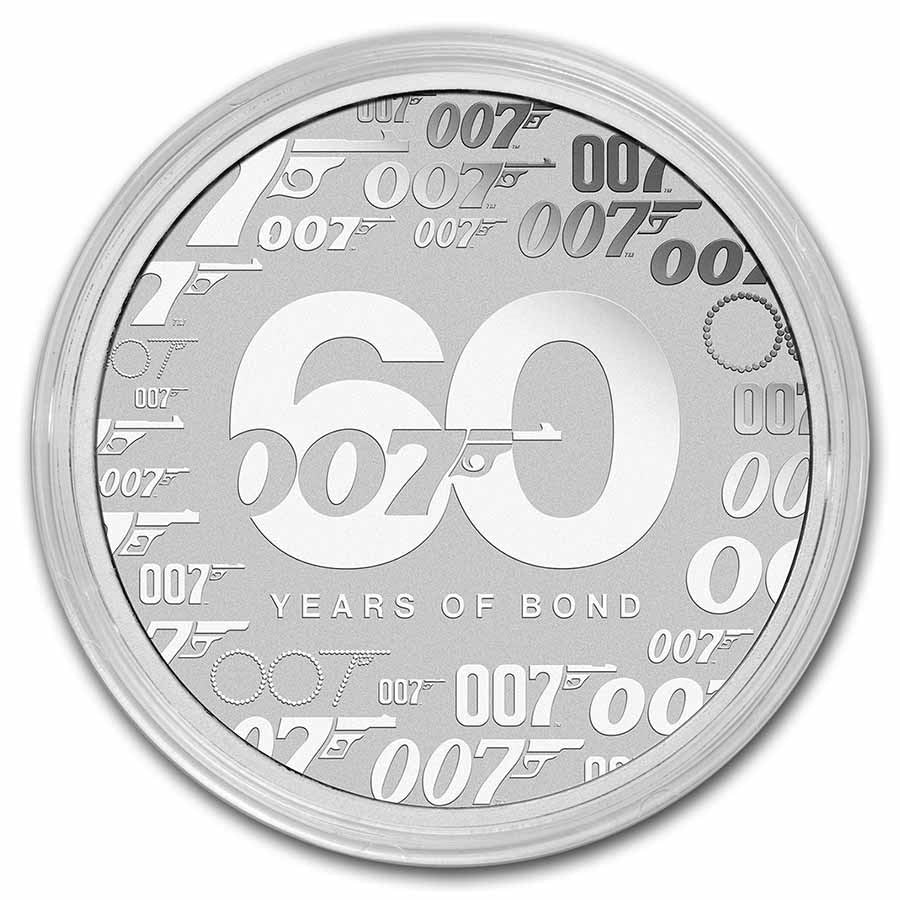 James Bond 007 "60 Years of Bond" Silver 1 oz (ounce) coin - Not colored