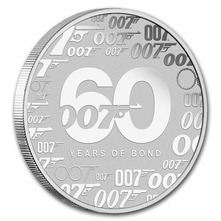 James Bond 007 "60 Years of Bond" Silver 1 oz (ounce) coin - Not colored