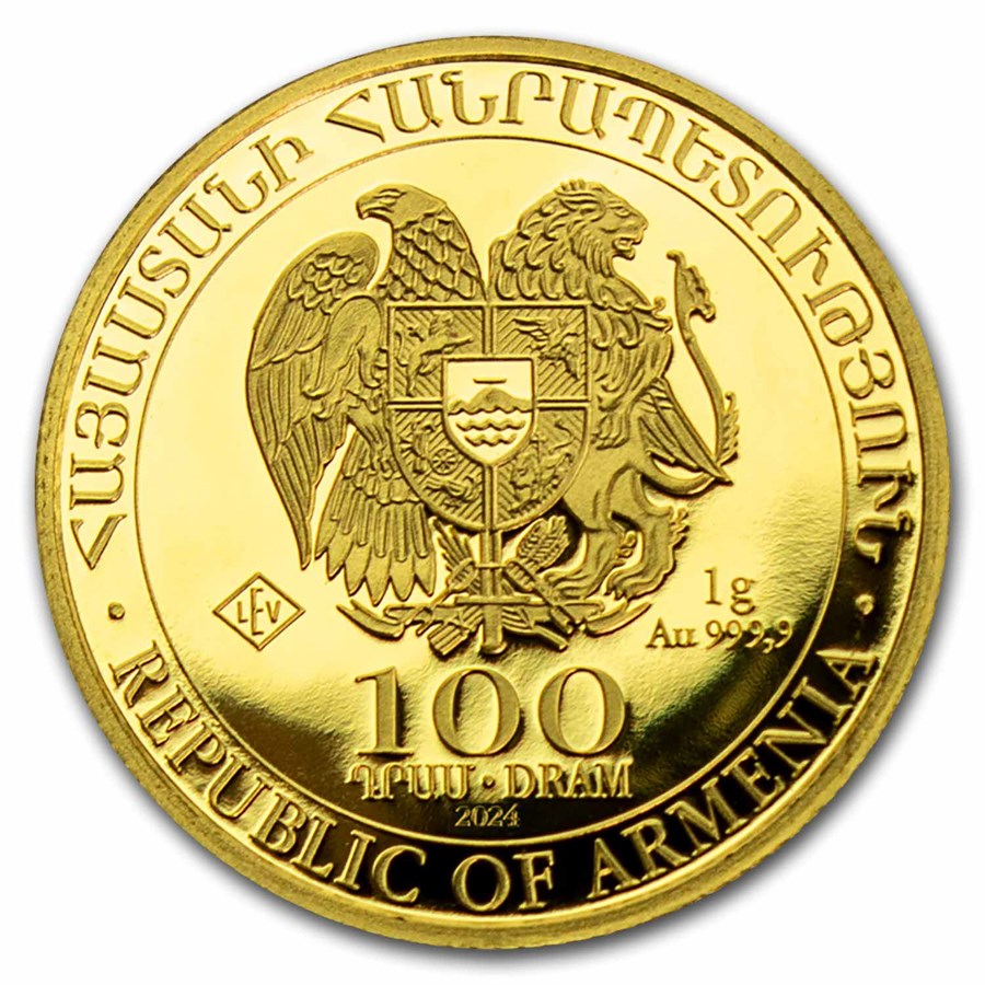 Armenia Gold 1 gram coin Noah's Ark