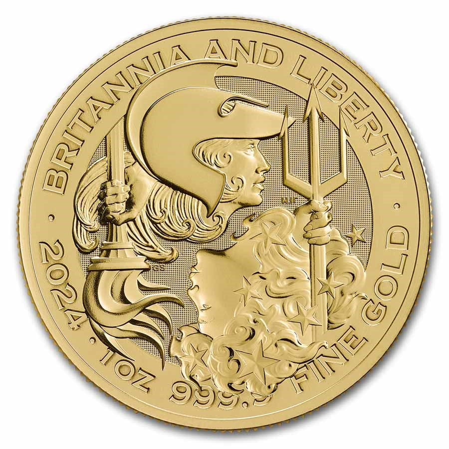 Great Britain Britannia and Liberty Gold 1 oz (ounce) coin