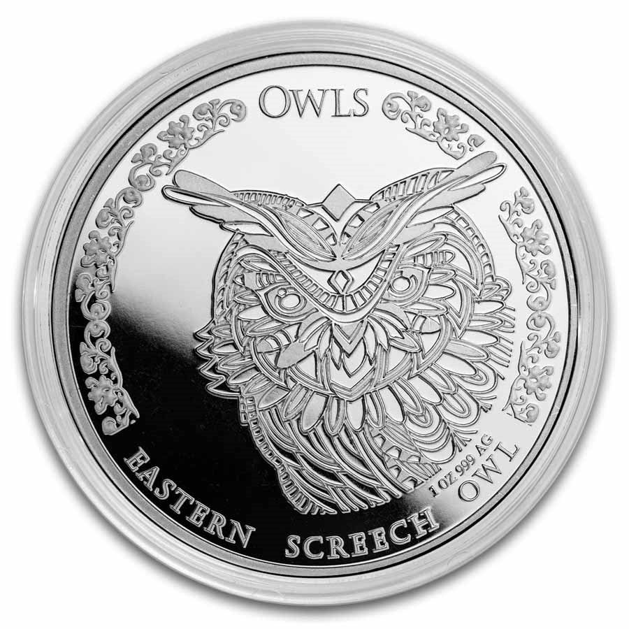 Chad Eastern Screech Owl Silver 1 oz (ounce) coin