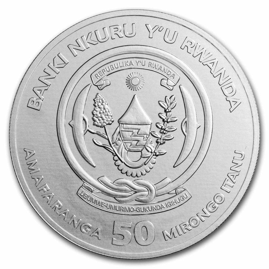 Rwanda Lunar Dragon Silver 1 oz (ounce)