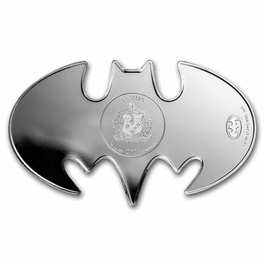Batman Batarang Shaped Colorized Silver 1 oz (ounce)