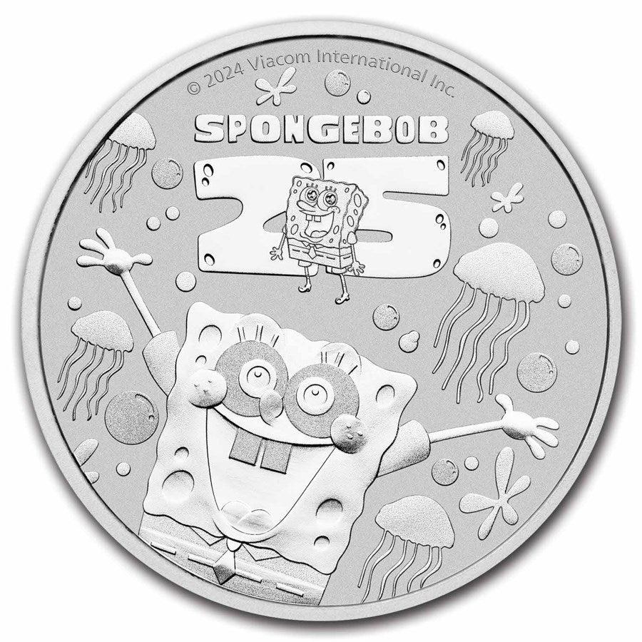 Sponge Bob Square Pants Silver 1 oz (ounce) coin