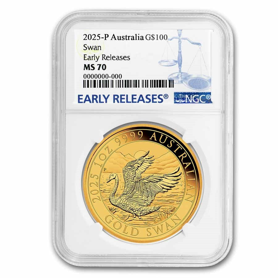 Australia Swan 2025 NGC MS-70 Gold 1 oz (ounce) coin